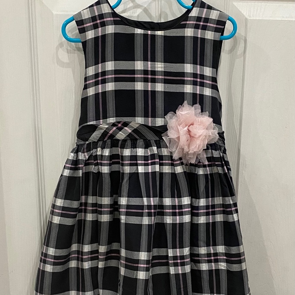 Perfectly Dressed plaid silk party dress, girls size 6